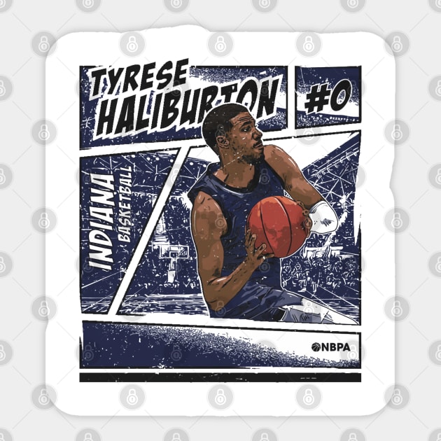 Tyrese Haliburton Indiana Comic Sticker by ClarityMacaws